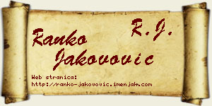 Ranko Jakovović vizit kartica